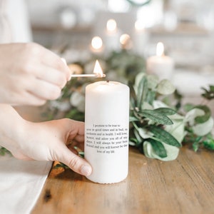 Pillar Candle - More Than Just Words - Unity, Vows, Wedding, Couple, House warming gift, home