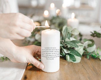 Pillar Candle - More Than Just Words - Unity, Vows, Wedding, Couple, House warming gift, home