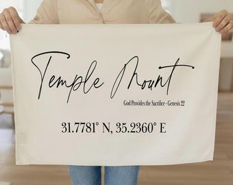 Wall Banner - Temple Mount | Eco Friendly Wall Decor, Organic Cotton Banner, Minimalist Wall Art, Decorative Wall Hanging