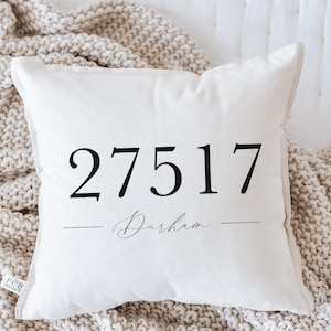 Personalized Throw Pillows - Personalized Zip Code Script | Housewarming Gift, Personalized Throw Pillows, Customized Zip Code Pillow