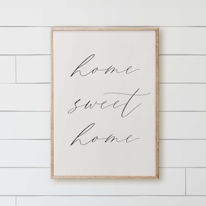 Wood Framed Sign - Home Sweet Home, rustic home decor, gallery wall, housewarming gift, framed decor, farmhouse style, wall decor