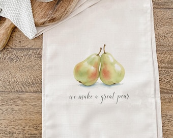 Table Runners - A Great Pear | Housewarming Gift, Watercolor Table Runner, Cozy Home Decor, Gift For Mom, Sentimental Kitchen Decor