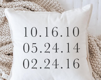 Personalized Throw Pillows - Personalized Special Dates | Housewarming Gift, Personalized Throw Pillows, Gift For Mom Throw Pillow