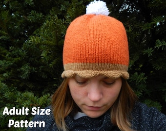 Pumpkin Pie Hat Knitting Pattern  :  Adult Size Hat, Knitting Gifts, DIY Gifts, Holiday Hat