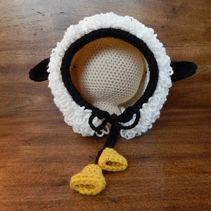 Crochet Hat Pattern : Loopy Ewe Bonnet, Baby Bonnet, Lamb Hat, 3-6 Month Hat, Toddler Hat, Child Hat, Bonnet Hat image 3