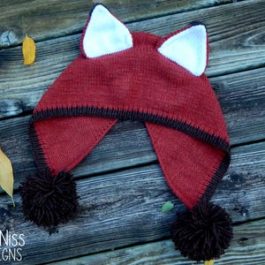 Adult Fox Hat Fayvel Fox Pattern : Knitting Pattern, Knit Adult Hat, Knit Teen Hat, Fall Knit Hat, Fox Cosplay image 3