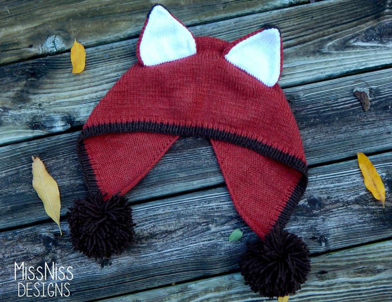 Adult Fox Hat Fayvel Fox Pattern : Knitting Pattern, Knit Adult Hat, Knit Teen Hat, Fall Knit Hat, Fox Cosplay image 3