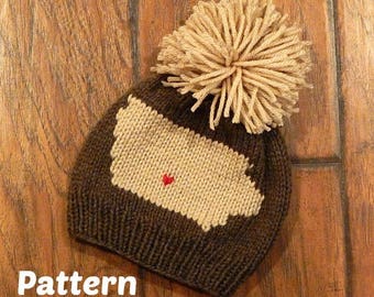Iowa Hometown Knit Hat Pattern : Knitting Pattern, Baby Hat, Toddler Hat, Child Hat, Adult Hat
