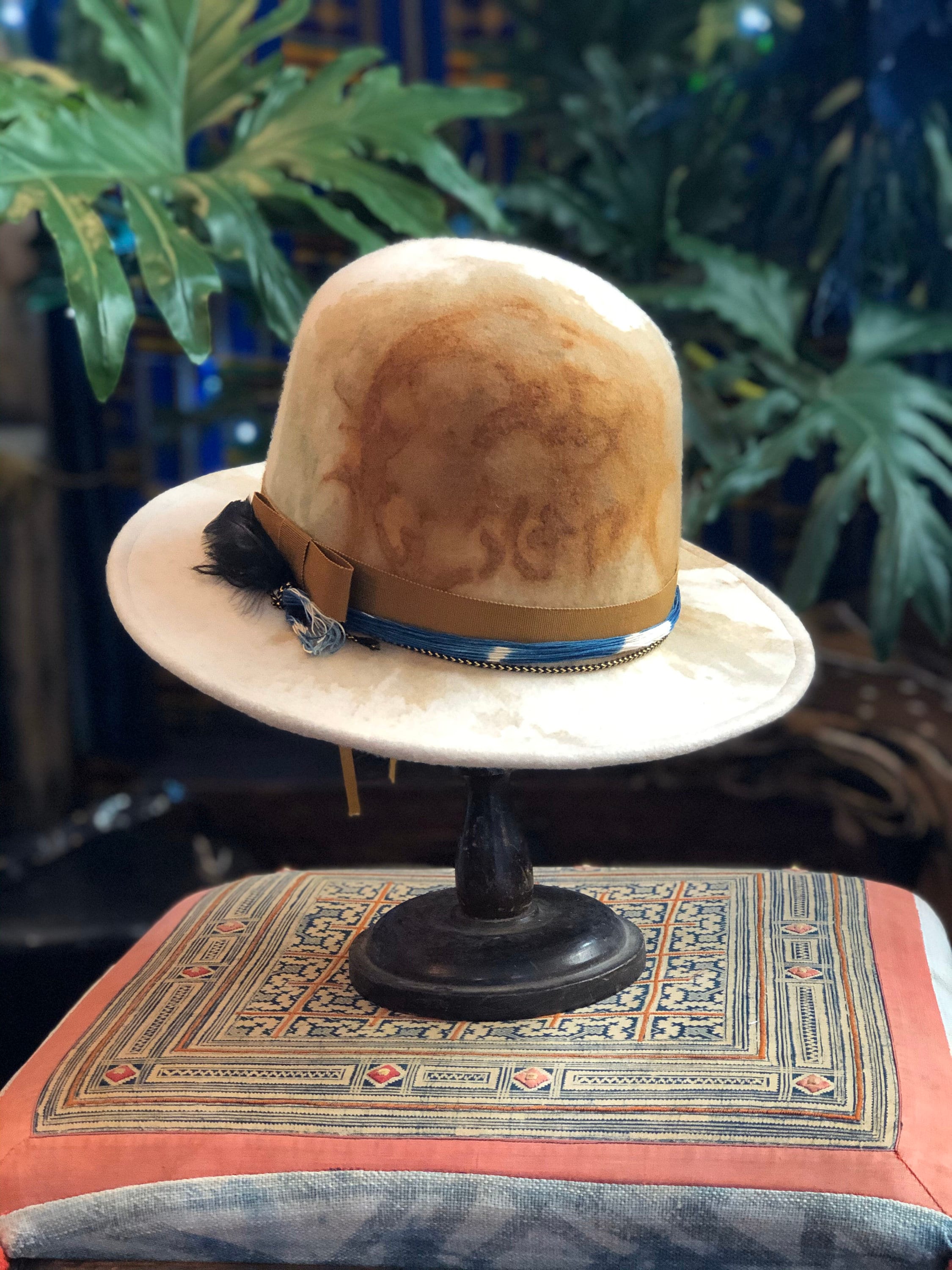 Custom Vintage Open Crown Hat Diamonds & Rust Vintage Open Crown Cowboy Hat - Etsy main image 2