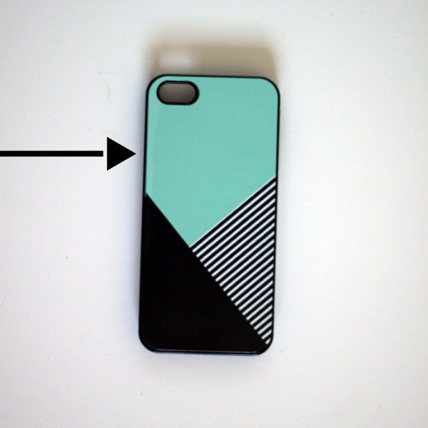 SALE 25% OFF iPhone 5 Case Black and Teal Triangle
