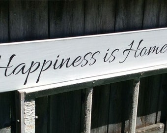 British Handmade wooden sign Happiness is homemade