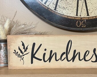 Handmade Wood Kindness Sign, Blessed Compassion Home Decor