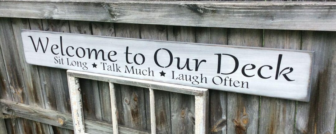 Handmade Wooden Deck Sign, 