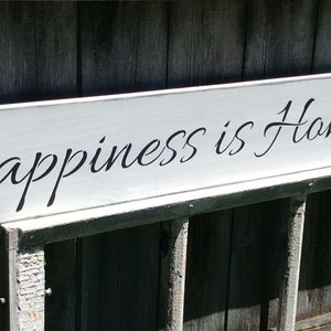 S 377 Handmade, Wood, Long Sign with saying. "Happiness is Homemade." 44 x 5 1/2 x 3/4.