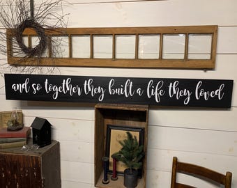 Handmade Wooden Sign, "A Life They Loved", Distressed Finish, Ready to Hang