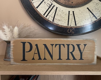 Handmade Wooden Pantry Sign, Distressed Kitchen Decor (18" x 5.5")
