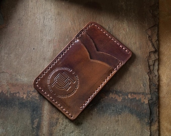 Shell Cordovan Vertical Card Wallet in Marbled Color No. 08