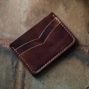 Horween Shell Cordovan Card Wallet in Marbled Color 8