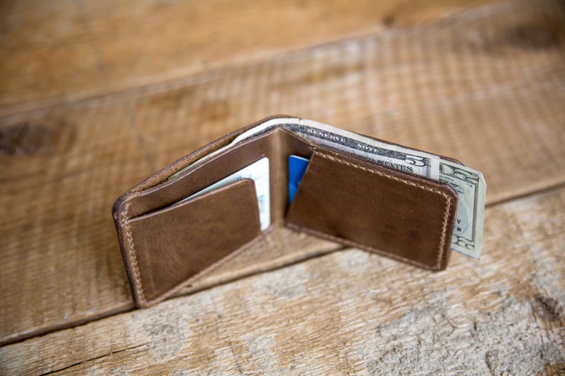 Ready To Ship Hand Stitched Horween Leather Bifold Wallet In Etsy - image 0