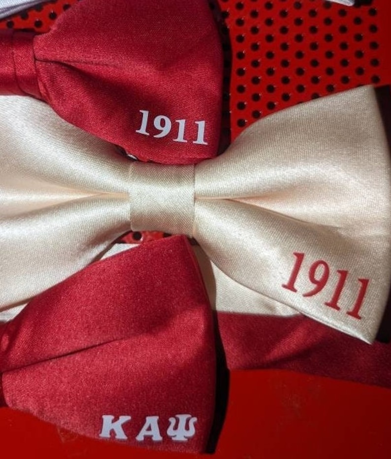 Solid colored Kappa Bow Tie inspired by Kappa Alpha Psi Phi Nu Pi image 3