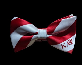 Kappa Red & White Striped Bow Tie for Kappa Alpha Psi Fraternity, Inc.