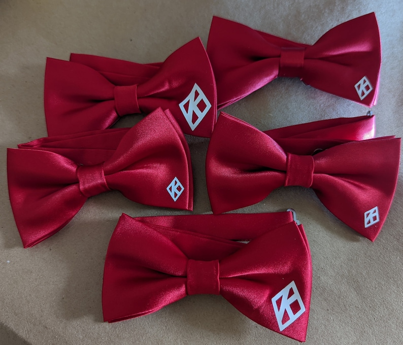 Solid colored Kappa Bow Tie inspired by Kappa Alpha Psi Phi Nu Pi image 1
