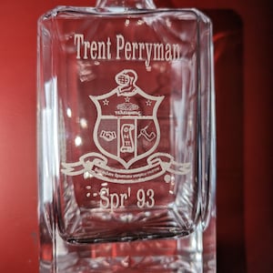 Personalized Glass Decanter inspired by Kappa Alpha Psi Phi Nu Pi