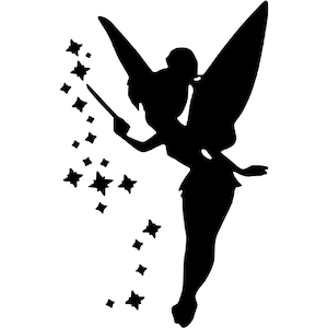 Tinkerbell Silhouette Vinyl Decal - 46 Vinyl Color Options- Mickey Disney Peter Pan Tinker Bell