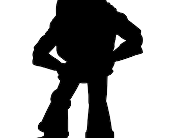 Buzz Lightyear from Toy Story Silhouette Vinyl Decal - Black, Red, Silver, White Mickey Disney Woody Jessie Bullseye