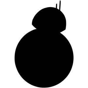 Star Wars BB8 Silhouette Vinyl Decal - Black, Red, Silver, White Mickey Disney Rey Kylo Ren C3PO R2D2 Leia Han Solo Jedi Darth Vader