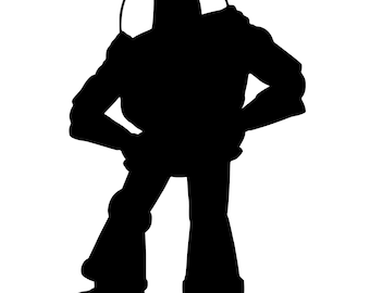 Buzz Lightyear from Toy Story Silhouette Vinyl Decal - Black, Red, Silver, White Mickey Disney Woody Jessie Bullseye