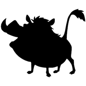 Pumbaa from Lion King Silhouette Vinyl Decal - Black, Red, Silver, White Mickey Disney Mufasa Scar Nala Timon Pumbaa Rafiki Simba