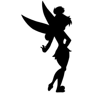 Tinkerbell Silhouette Vinyl Decal - Black, Red, Silver, White Mickey Disney Peter Pan Tinker Bell