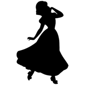 Snow White Silhouette Vinyl Decal - Black, Red, Silver, White Mickey Disney Princess 7 Seven Dwarfs Apple Prince Princess