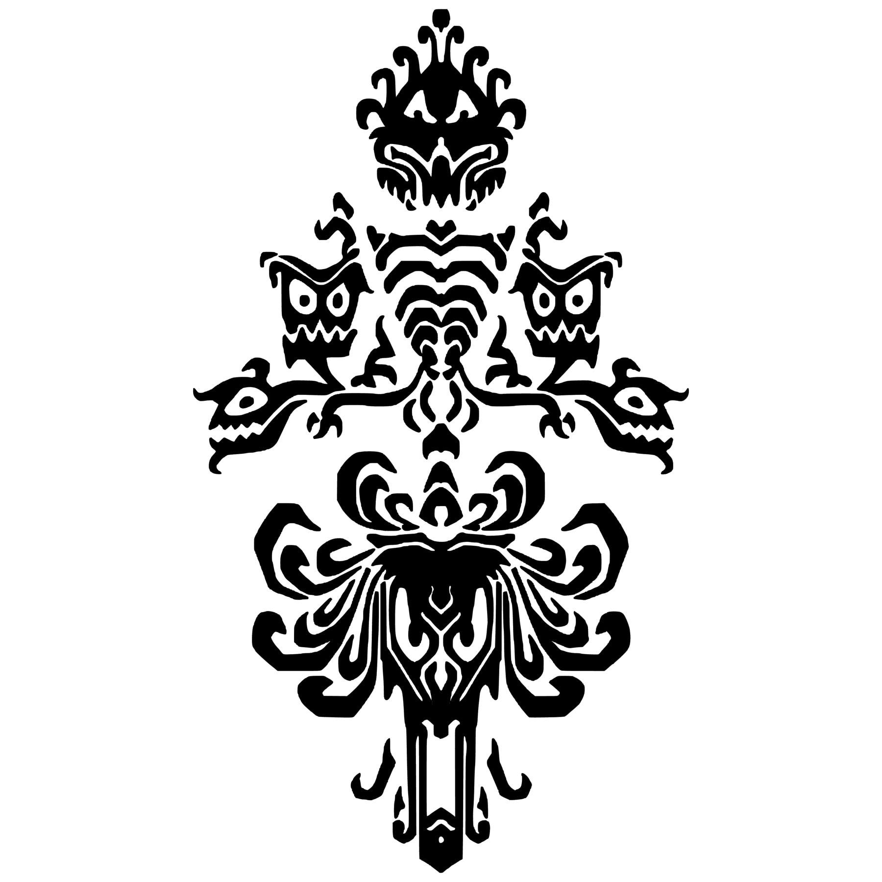 Haunted Mansion Wallpaper Logo Vinyl Decal - Black, Red, Silver, White  Disney, image size:1800x1800