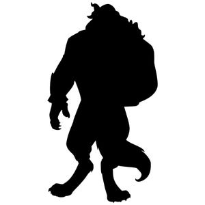 Beast from Beauty and Beast Silhouette Vinyl Decal - 46 Color Options Disney Princess Belle Gaston Mrs Potts Chip Lumiere Cogsworth