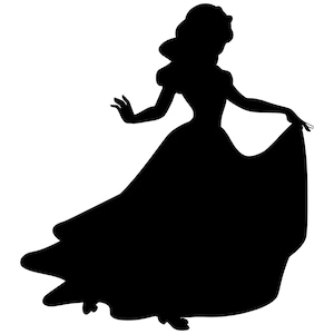 Snow White Silhouette Vinyl Decal - Black, Red, Silver, White Mickey Disney Princess 7 Seven Dwarfs Apple Prince Princess