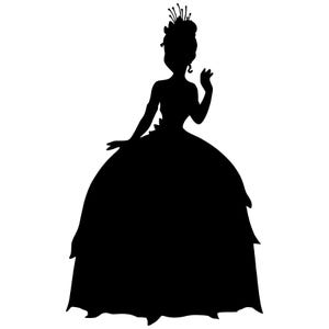 Tiana Princess and Frog Silhouette Vinyl Decal - Black, Red, Silver, White Mickey Disney Princess Ray Naveen