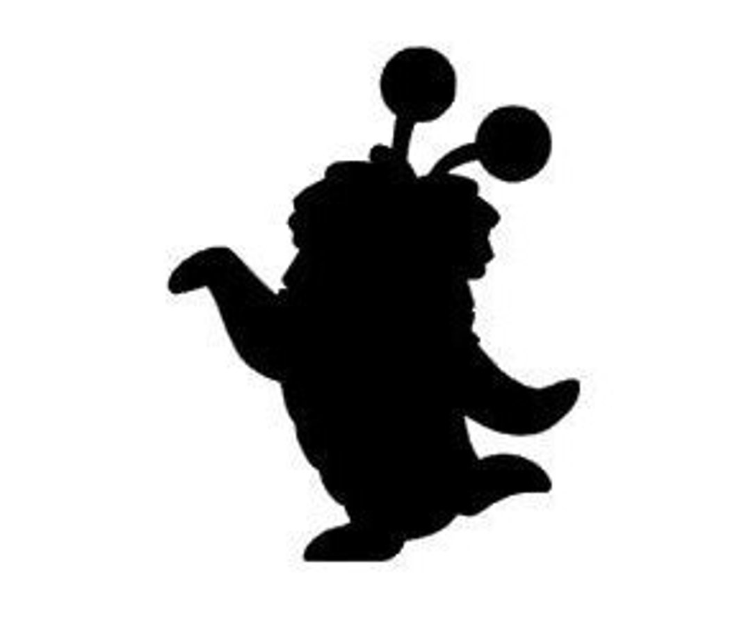 Disney Mike Silhouette from Monsters Inc Vinyl Decal - Black, Red, Silver,  White Mike Sully Roz Boo Celia Randell Henry Waternoose