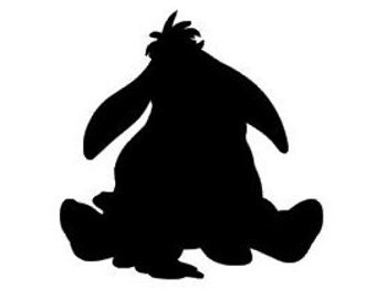 Eeyore from Winnie the Pooh Bear Silhouette Vinyl Decal - Black, Red, Silver, White Mickey Disney Piglet Eeyore Tigger