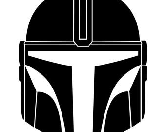 Mandalorian Helmet Din Djarin Vinyl Decal Silhouette- Black, Red, Silver, White Mickey Disney Star Wars