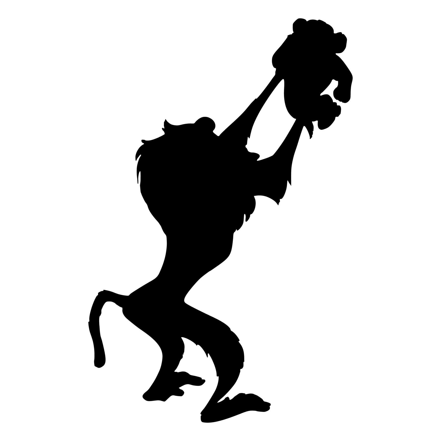 Rafiki Holding Simba From Lion King Silhouette Vinyl Decal - Black, Red ...