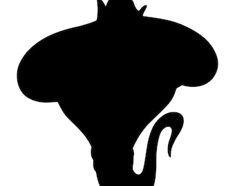 The Genie from Aladdin Silhouette Vinyl Decal - Black, Red, Silver, White Mickey Disney Princess Jasmine