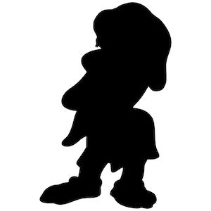 Grumpy from Snow White Silhouette Vinyl Decal - Black, Red, Silver, White Mickey Disney Princess 7 Seven Dwarfs Apple Prince Princess