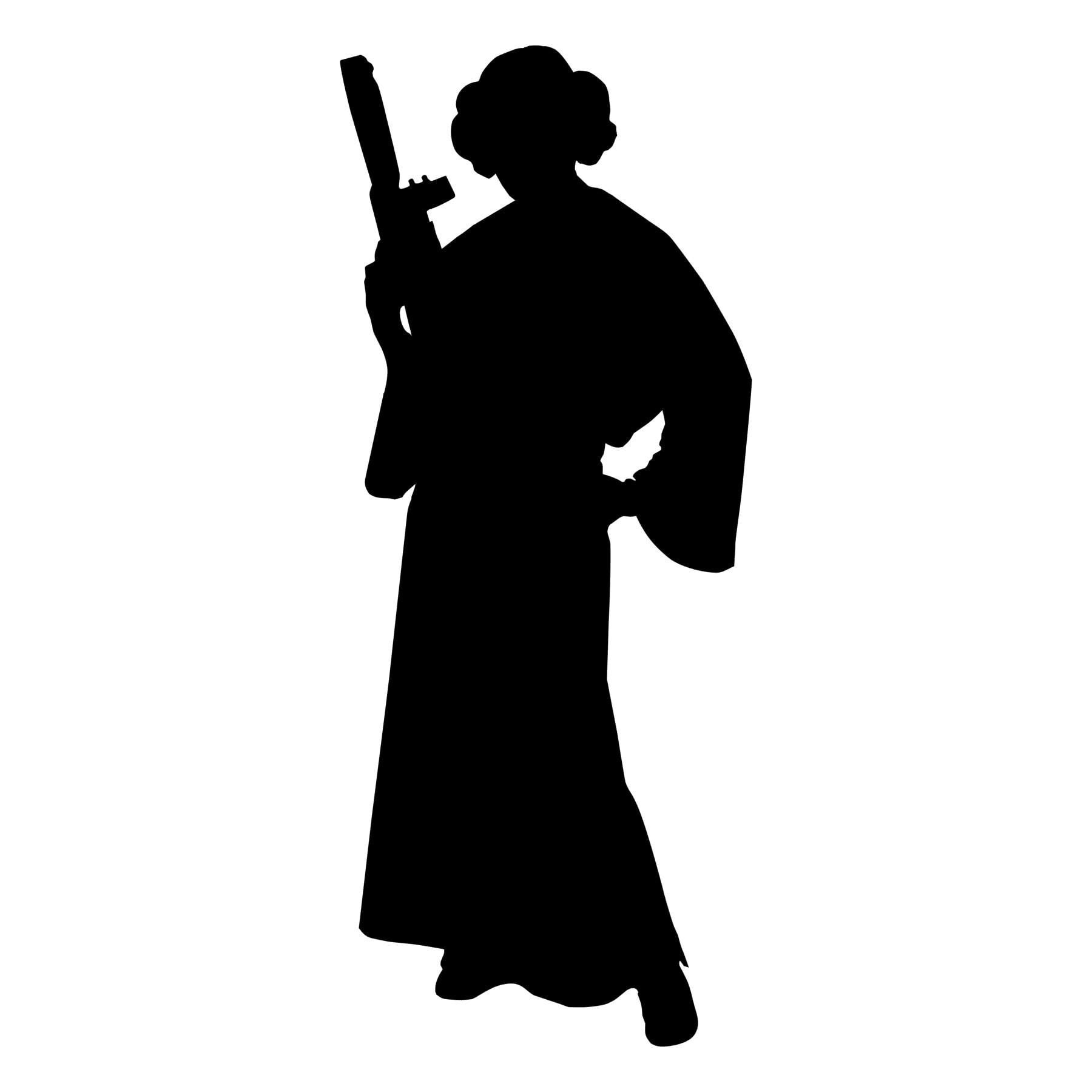Star Wars Princess Leia Silhouette Vinyl Decal - Black, Red, Silver, White Disney Kylo Ren Han Solo BB8 R2D2 Rey C3PO Jedi Darth Vader