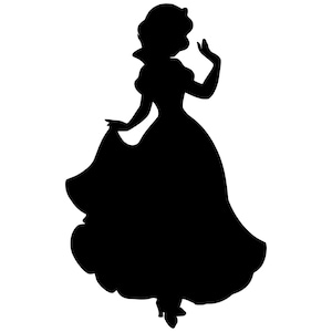 Snow White Silhouette Vinyl Decal - Black, Red, Silver, White Mickey Disney Princess 7 Seven Dwarfs Apple Prince Princess