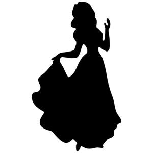 Snow White Silhouette Vinyl Decal - Black, Red, Silver, White Mickey Disney Princess