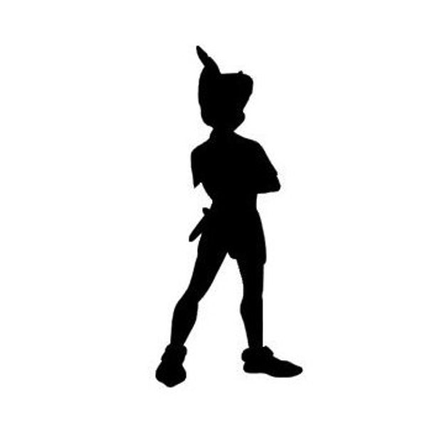 Peter Pan Silhouette Vinyl Decal - Black, Red, Silver, White Mickey Disney