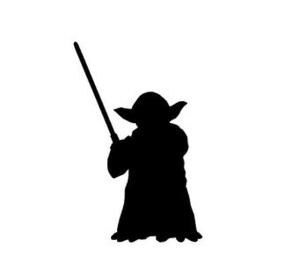 Star Wars Yoda Silhouette Vinyl Decal Black Red Silver - Etsy Norway