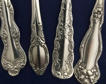 Destash Wedding Decor Vintage Silverplate ON SALE Mismatched Teaspoons Set of 4 Repurpose Farmhouse Decor Rogers Silverplate